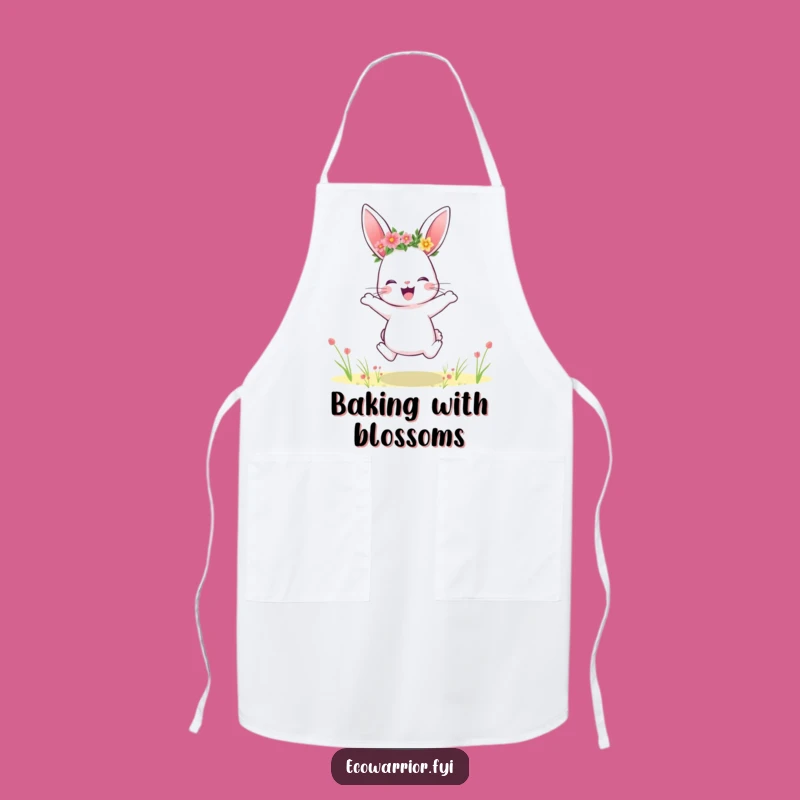 Funny Rabbit Apron: Flower Crown Kitchen Fun, Whimsical Cooking Gift