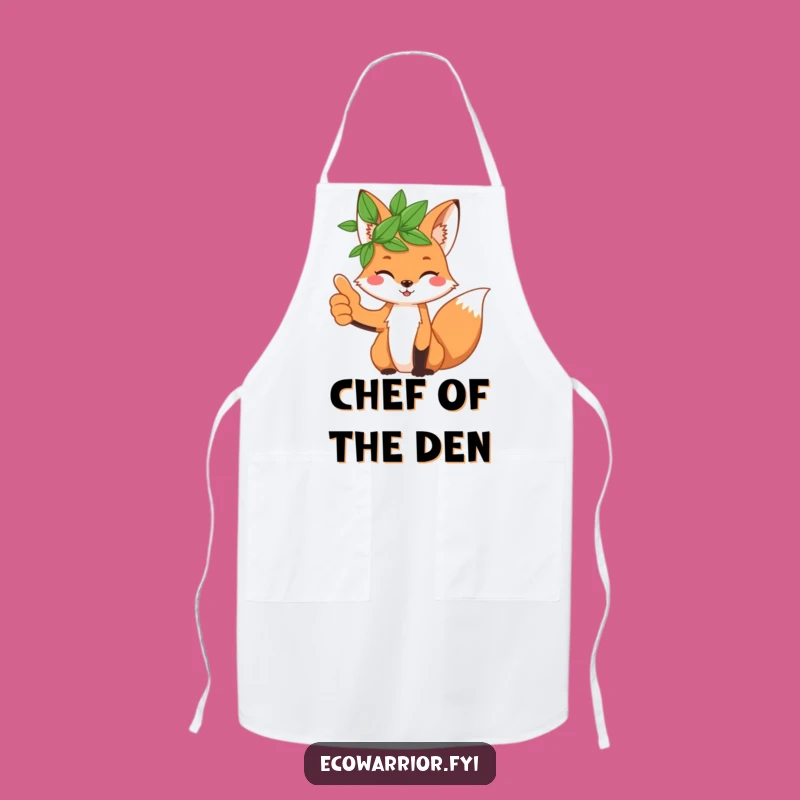 Funny Fox Leaf Crown Apron: Playful Thumbs Up Kitchen Wear Gift