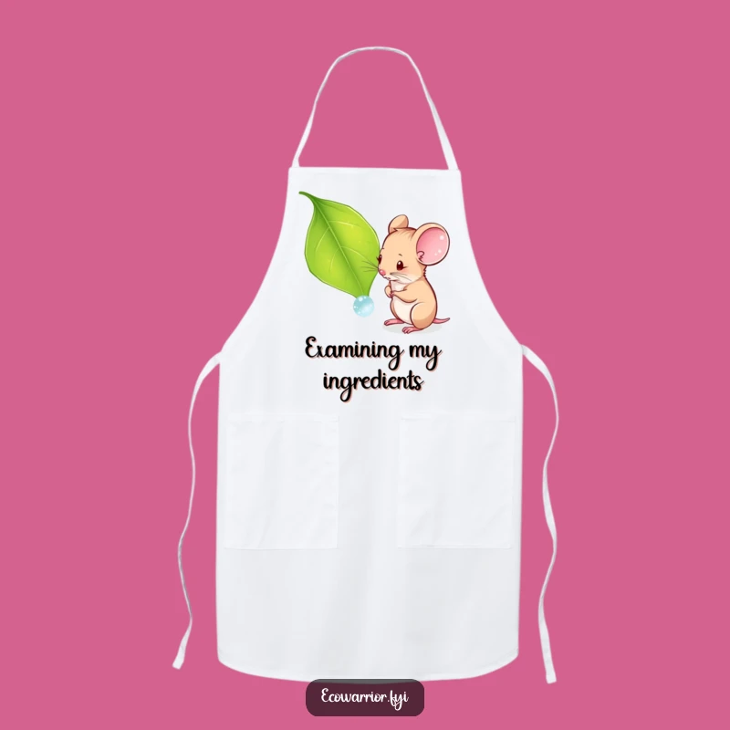 Funny Nature Explorer Apron: Curious Mouse & Dewdrop, Hilarious Kitchen Gift for Foodies