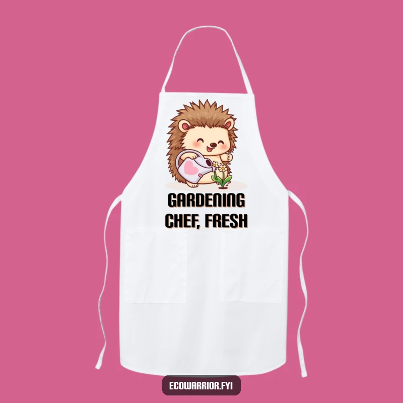 Funny Hedgehog Gardener Apron: Cheerful Planter, Cute Kitchen Gift