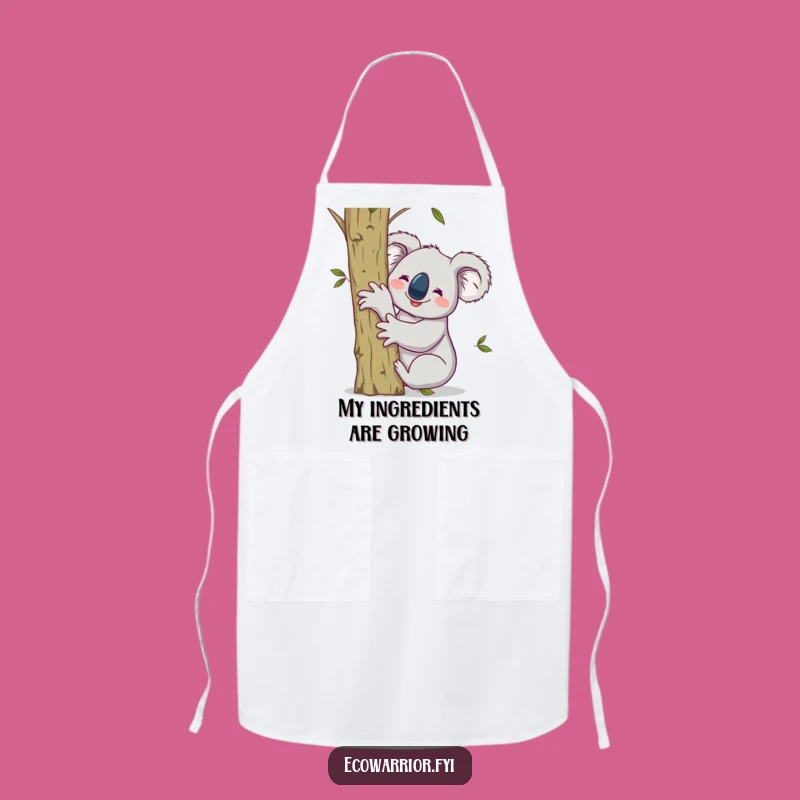 Funny Koala Hugging Sapling Apron - Victorious Kitchen Wear for Gardeners