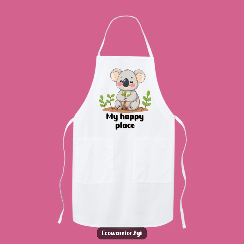 Funny Koala Planting Apron: Cheerful Gardener Chef's Wear, Perfect Kitchen Gift
