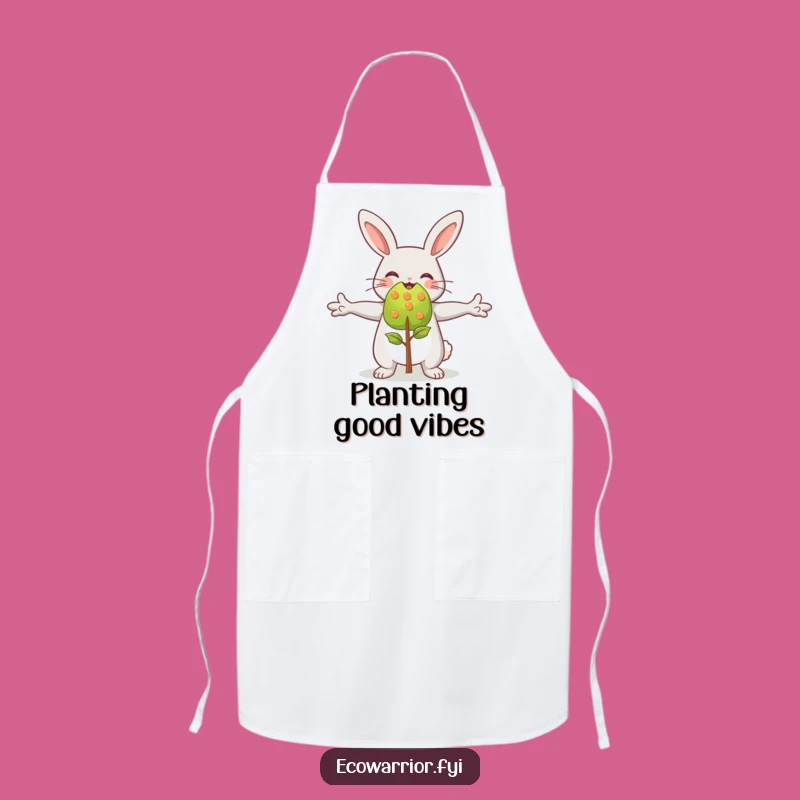 Funny Rabbit Hugging Sapling Apron - Garden Party Chef Gift