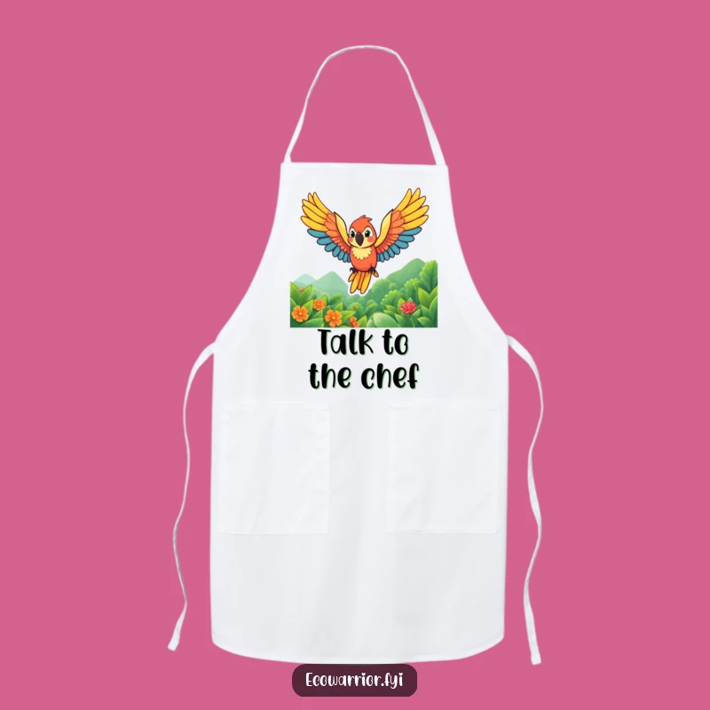 Funny Parrot Apron - Vibrant Cook Funny Gift for Tropical Chefs