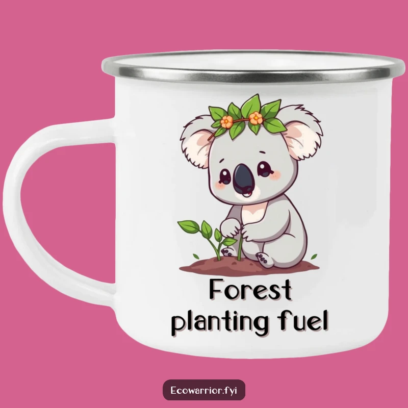 Funny Koala Sapling Camping Mug: Determined Gardener, Outdoor Eco Gift