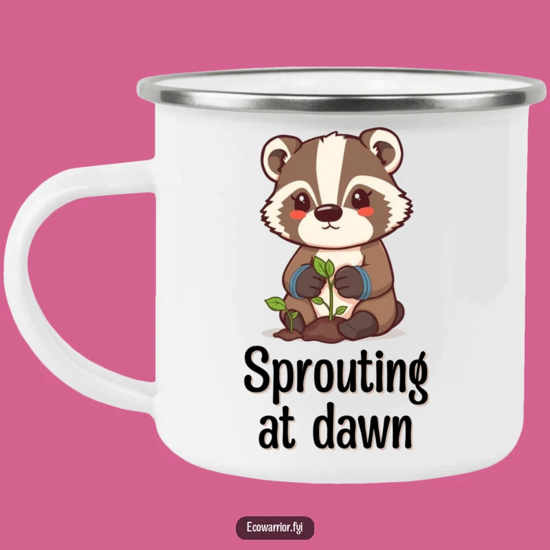 Funny Badger Gardener Camping Mug - Durable Sprout Tender Cup, Hilarious Outdoor Gift