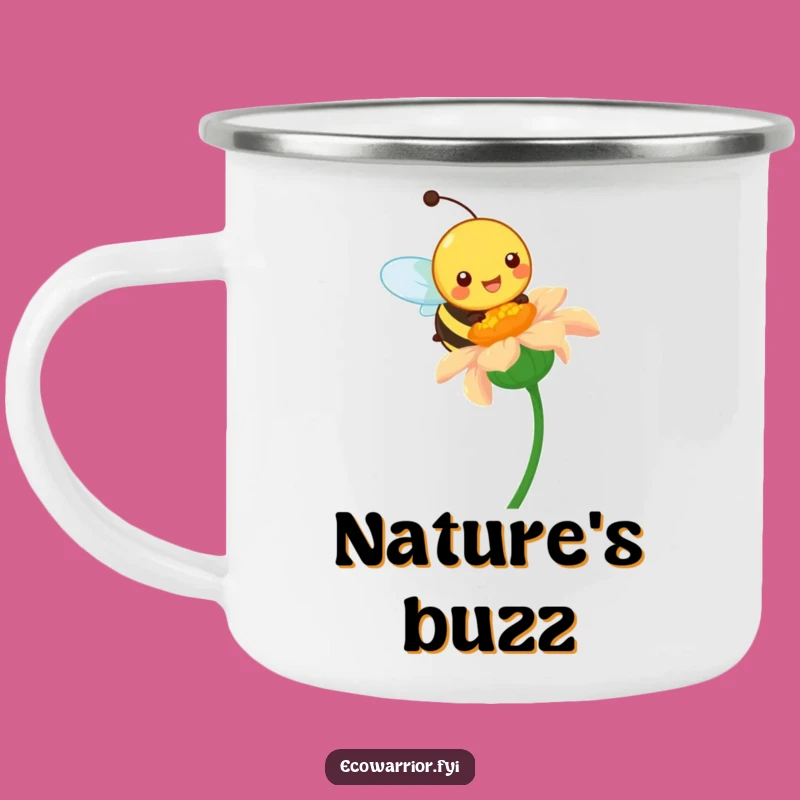 Funny Bee Camping Mug: Pollination Adventures, Vibrant Outdoor Gift
