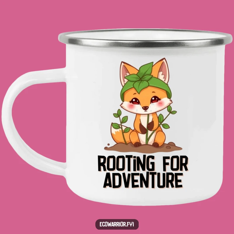 Funny Fox Planting Sapling Camping Mug - Eco-Hero Outdoor Brew
