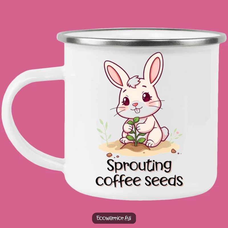 Funny Rabbit Gardener Camping Mug: Cheerful Determined Planter's Outdoor Gift