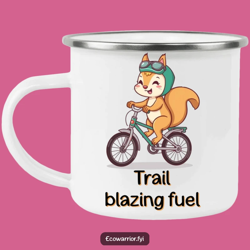 Funny Squirrel Eco Camping Mug: Durable Bike Mug, Outdoor Green Funny Gift