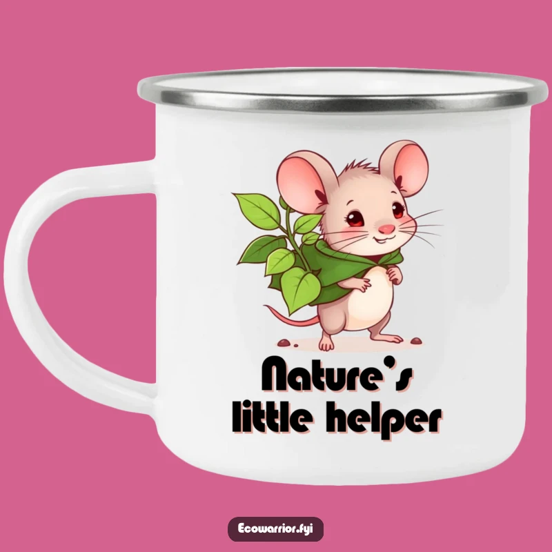 Funny Mouse Planter Camping Mug - Durable Leaf Cape Mouse, Outdoor Hilarious Gift