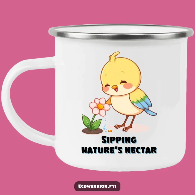 Funny Bird Watering Camping Mug: Joyful Gardener's Blooming Outdoor Gift