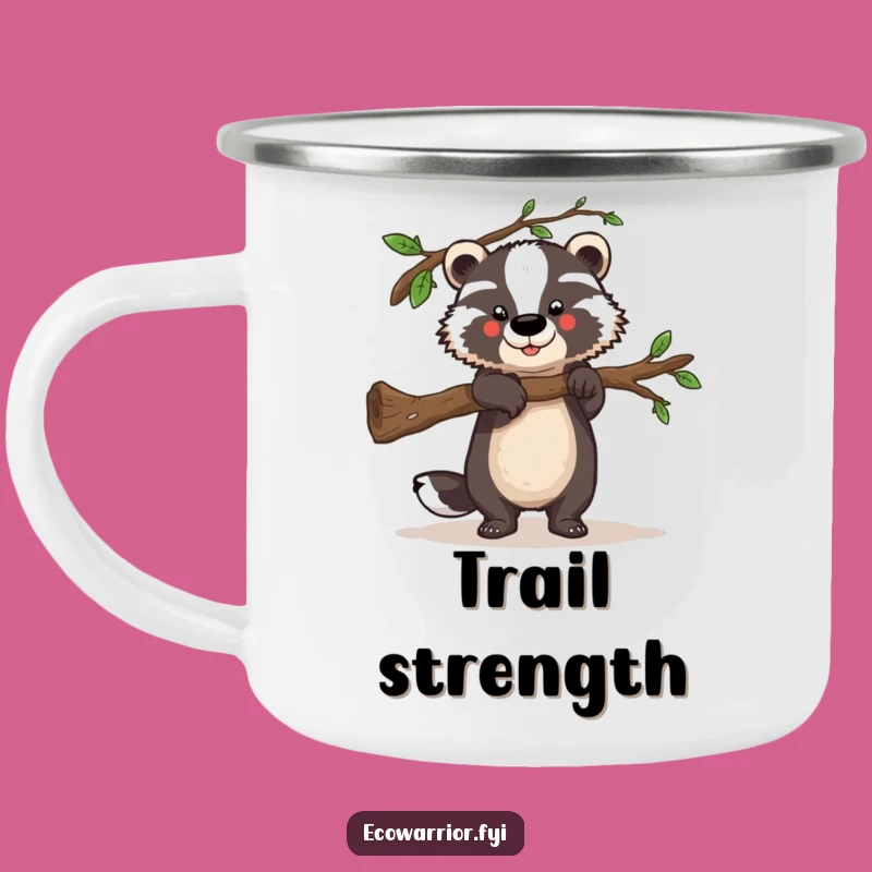 Funny Badger Camping Mug: Strength Outdoors, Helping Hand Gift