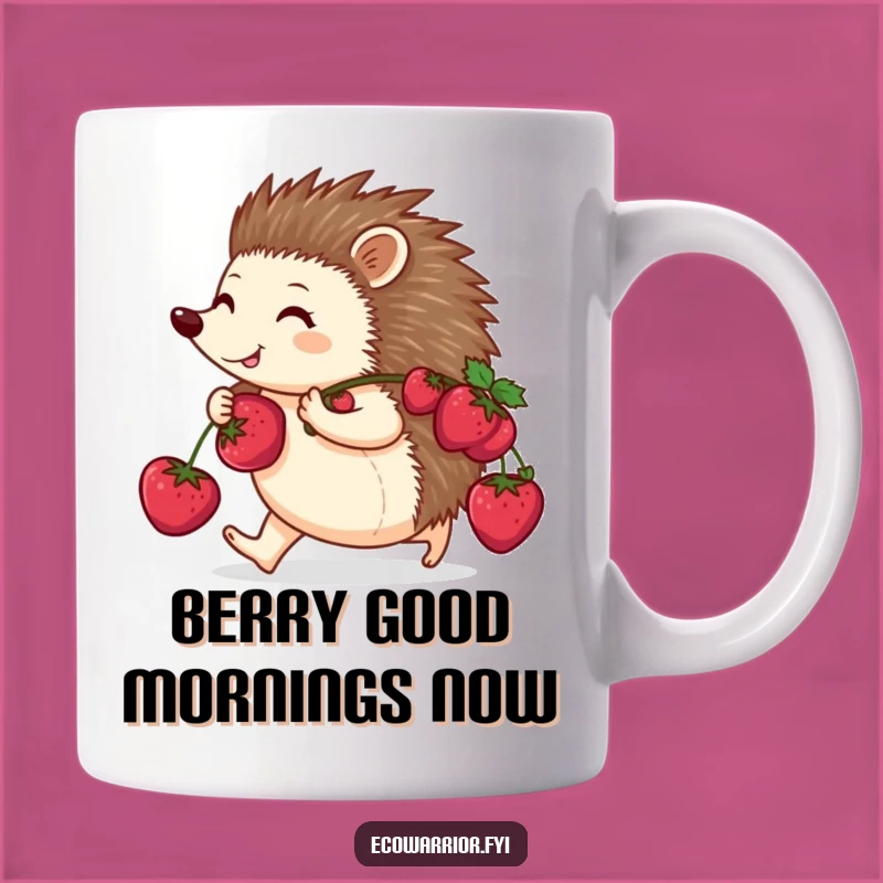 Funny Happy Hedgehog Mug: Berry Carrier with Purpose, Perfect Funny Gift for Outdoorsy People