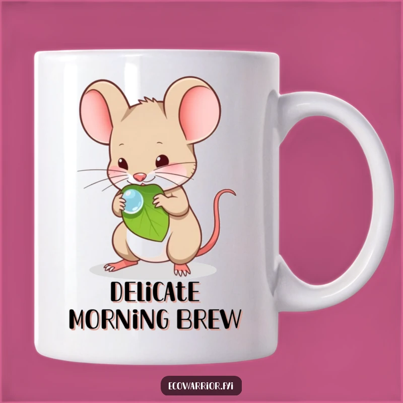 Funny Mouse Dewdrop Mug - Gentle Creature Nature Gift