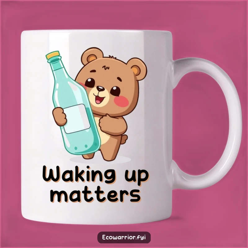 Funny Bear Recycling Mug: Happy Eco-Hero's Thumbs-Up Gift for Green Thumbs