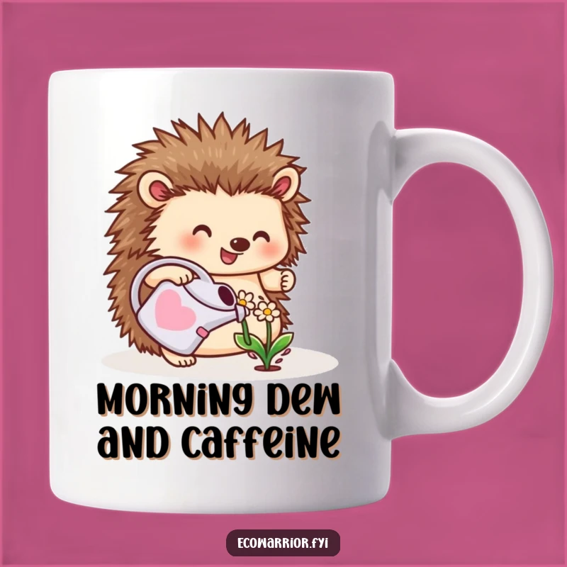 Funny Hedgehog Gardener Mug: Cheerful Planter, Cute Critter Gift