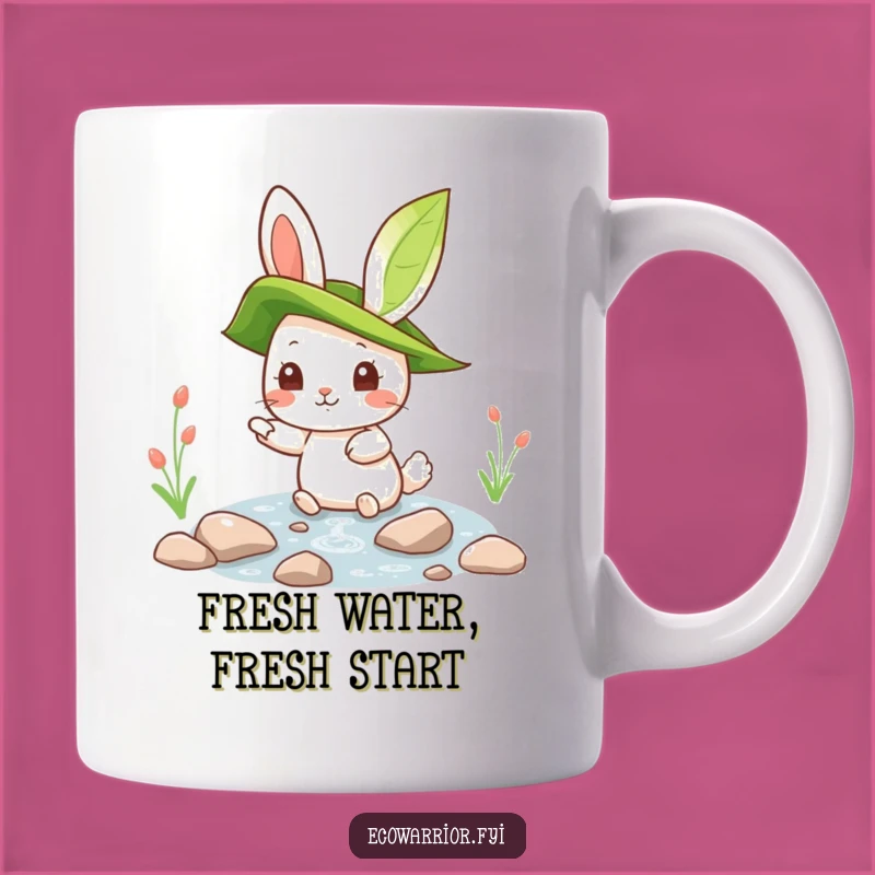 Funny Rabbit Stream Mug: Nature's Wonder, Hilarious Eco-Gift for Curious Minds