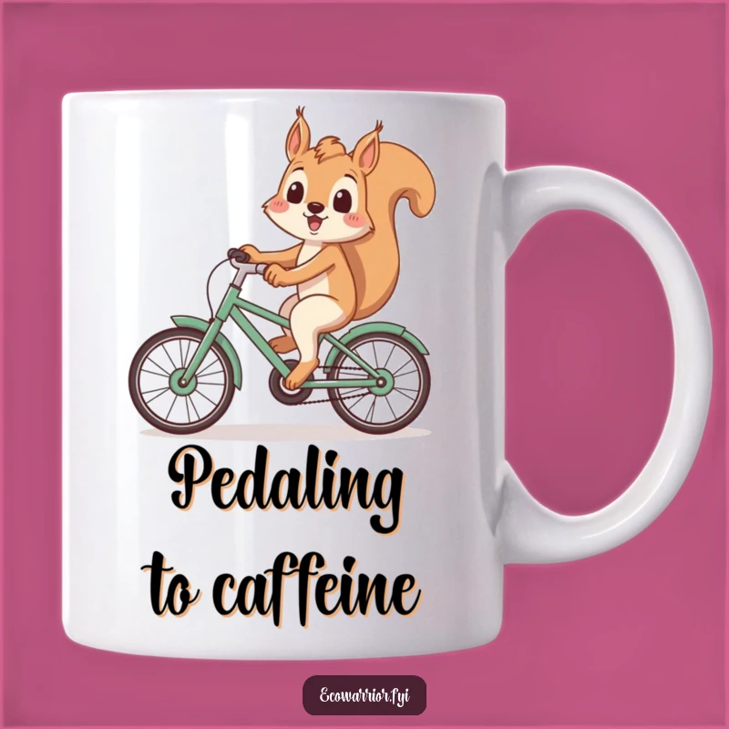 Funny Squirrel Bike Mug: Recycled Ride, Eco-Friendly & Funny Gift