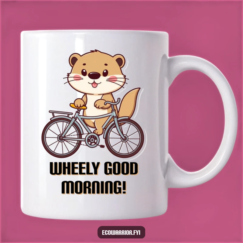Funny Otter Bike Mug: Recycled Fun, Hilarious Eco-Gift for Joyful Riders