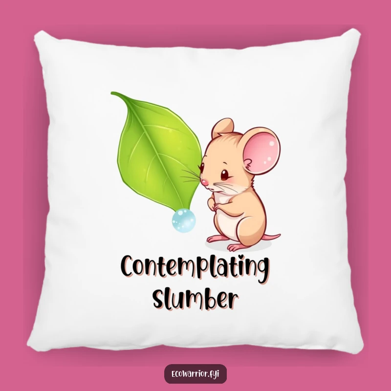 Funny Curious Mouse Pillow: Cozy Cushion with Tiny Explorer, Hilarious Nature Gift