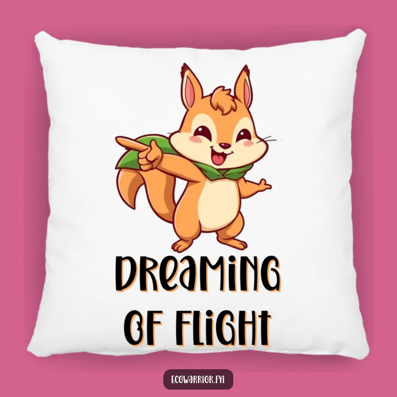 Cozy Funny Squirrel Adventure Pillow: Brave Squirrel Leading, Soft & Hilarious Accent