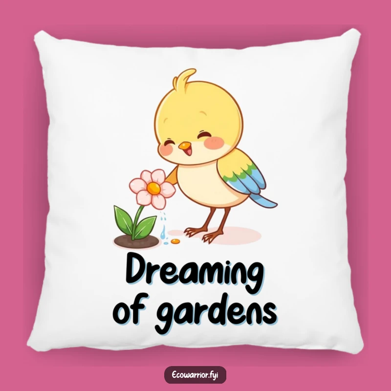 Funny Bird Watering Pillow: Joyful Gardener's Blooming Comfort for Cozy Spaces