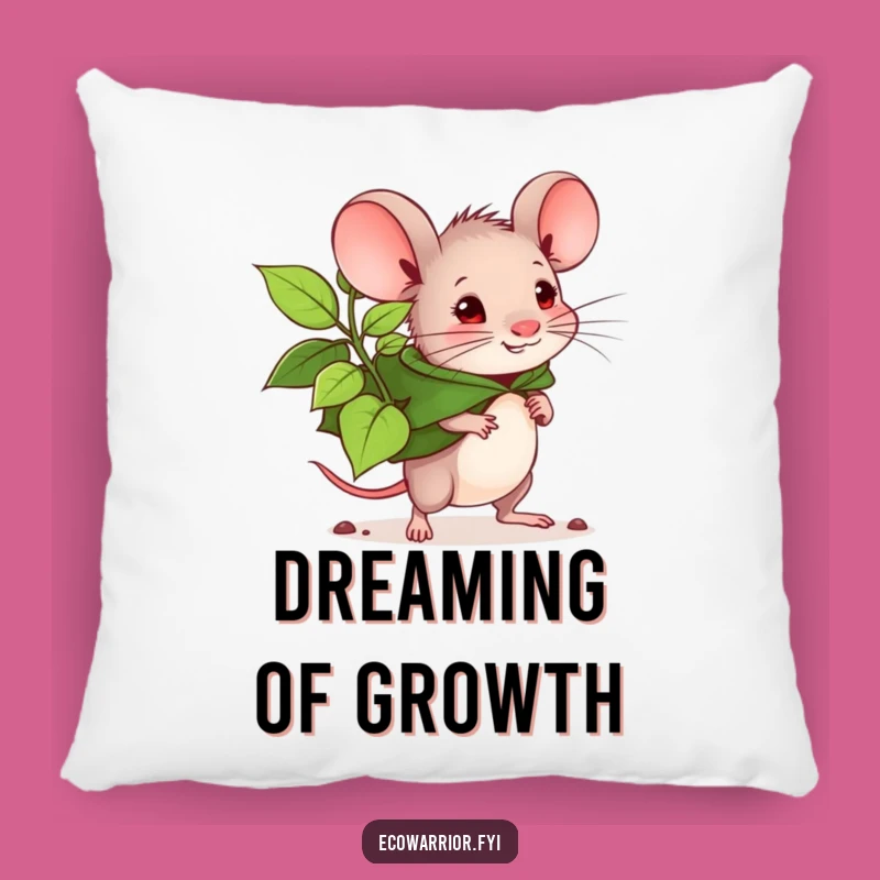Funny Mouse Planter Pillow - Cozy Determined Mouse Cushion, Comfy and Hilarious Decor