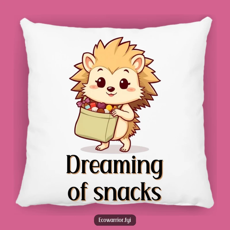 Funny Hedgehog Pillow: Cozy Treat Companion, Hilarious Eco-Gift for Comfort