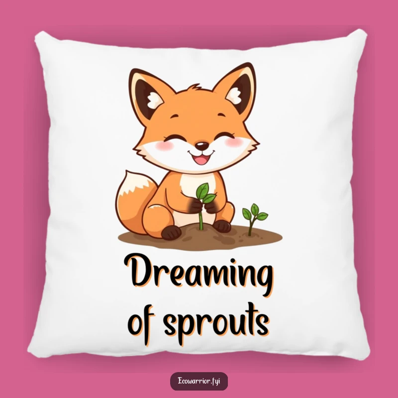 Cozy Funny Fox Gardener Pillow: Comfort Meets Determination, Ideal Gift