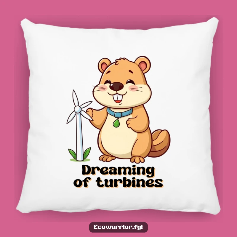 Funny Beaver Pillow: Cozy Clean Energy Decor for Sofa Snuggles