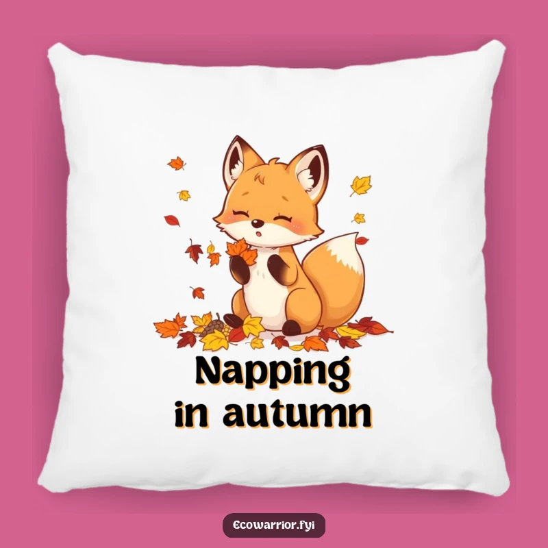 Funny Fox Leaf Accent Pillow - Cozy Autumn Home Decor Gift