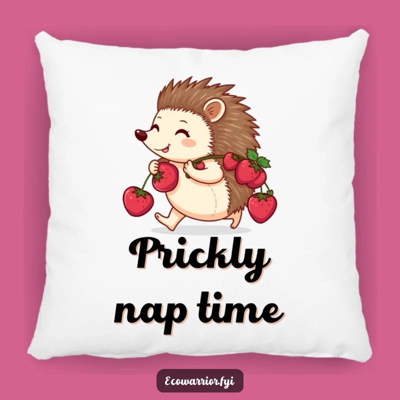 Funny Happy Hedgehog Pillow: Cozy Cushion with Berry Carrier, Hilarious Nature Gift