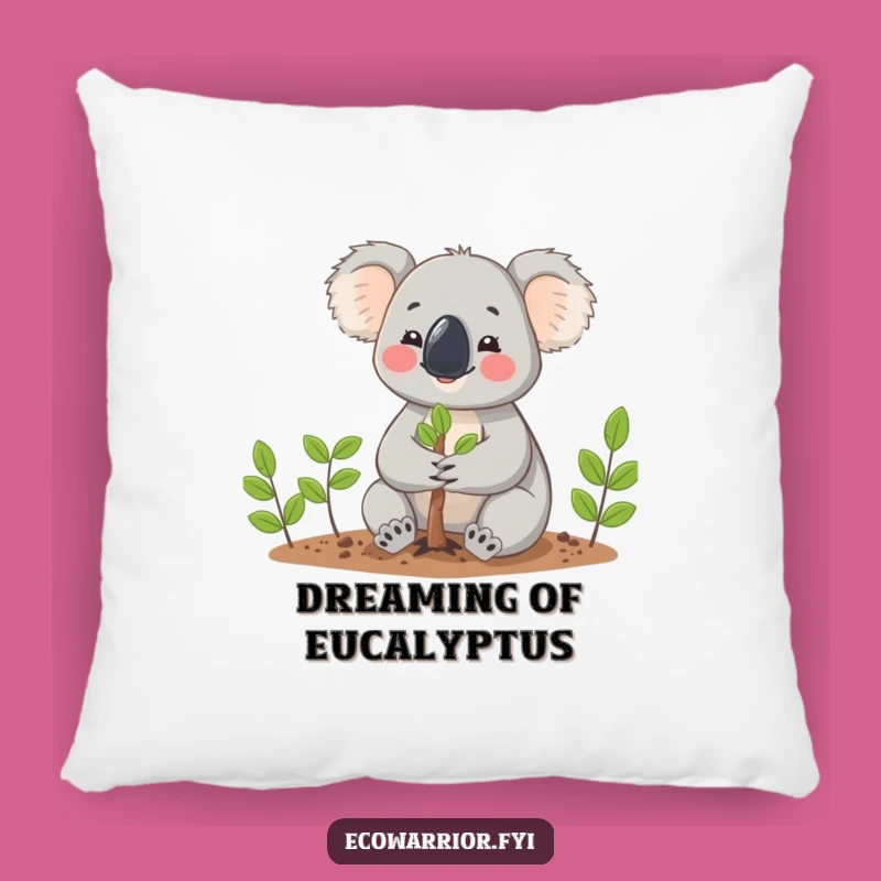 Funny Koala Planting Pillow: Cheerful Gardener Accent Cushion, Perfect Cozy Gift