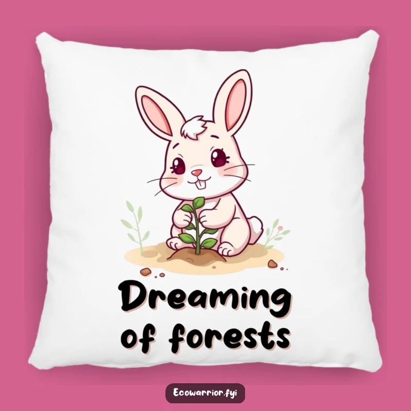 Funny Rabbit Planting Pillow: Cheerful Gardener's Determined Comfort for a Humorous Gift