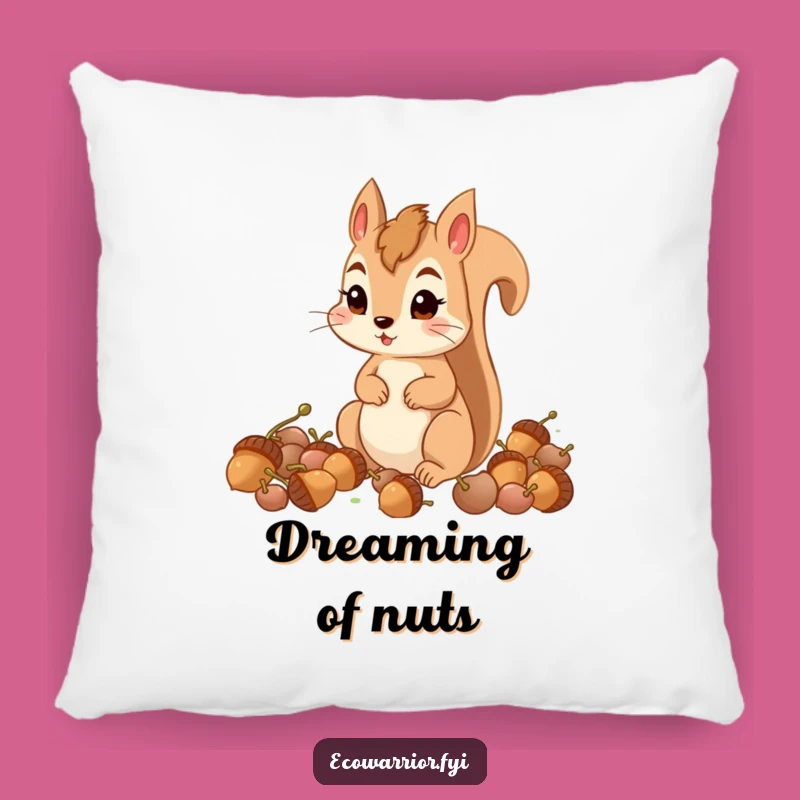 Funny Squirrel Acorn Collector Pillow: Determined Accent Cushion Gift