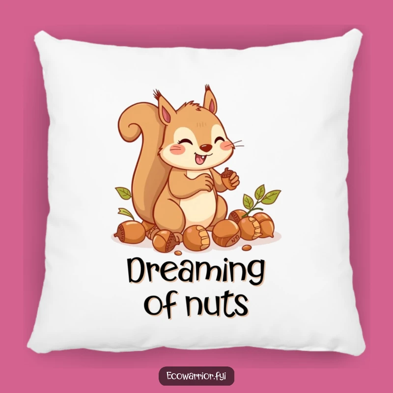 Funny Squirrel Acorn Pillow - Cozy Busy Decor Accent