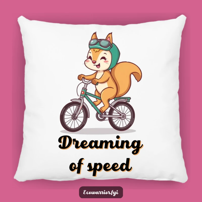 Funny Squirrel Eco Pillow: Soft Squirrel Cushion, Cozy Green Funny Gift