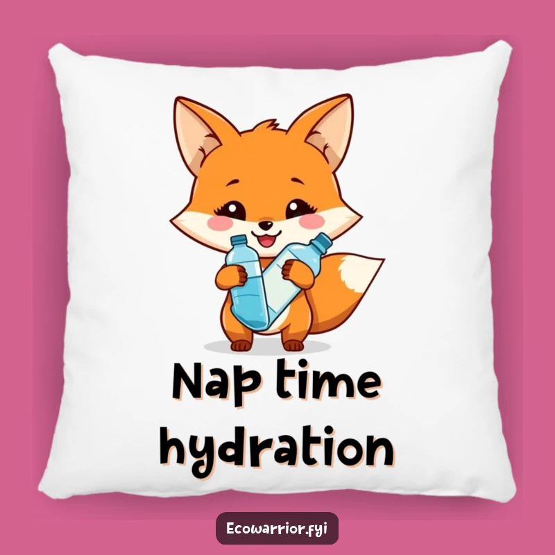 Funny Fox Pillow: Hydration Comfort, Eco-Friendly Smiling Accent, Perfect Gift
