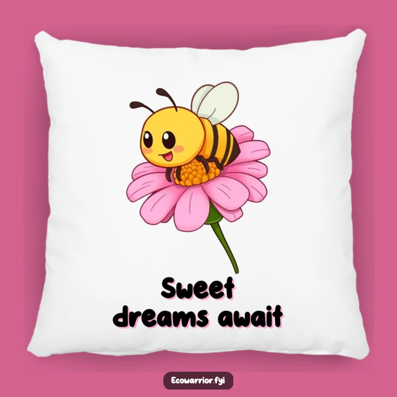 Funny Bee Bloom Pillow - Cozy Comfort, Sweet Nature