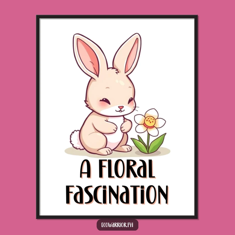Funny Rabbit Digital Art Print: Whimsical Nature Decor for a Charming Gift
