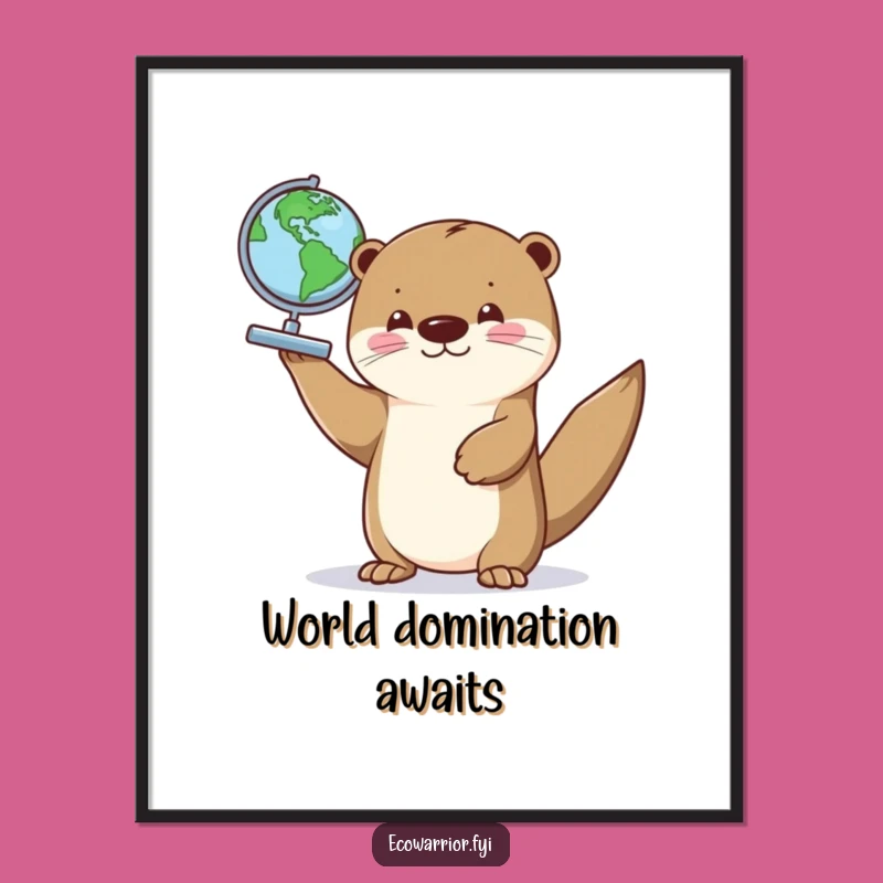 Funny Otter Globe Pride Digital Art Print: Inspire Wanderlust With This Hilarious Downloadable Art