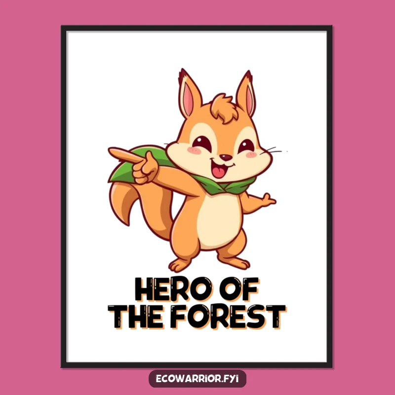 Funny Squirrel Adventure Digital Art: Brave Squirrel Leading, Printable Decor, Hilarious Gift