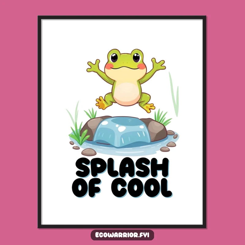 Funny Frog Jumping Art Print: Bring Playful Energy to Your Walls