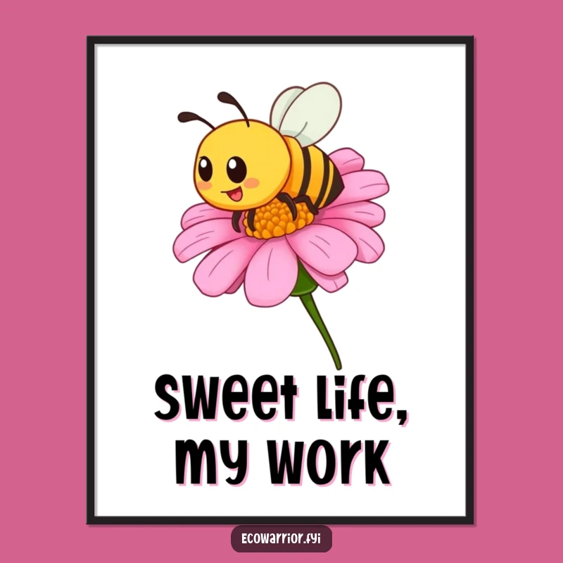 Funny Bee Bloom Digital Art - Instant Nature for Walls