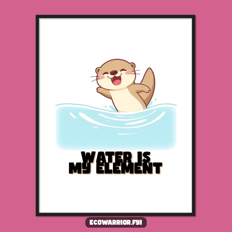 Funny Otter Dive Digital Art - Instant Joy for Your Walls