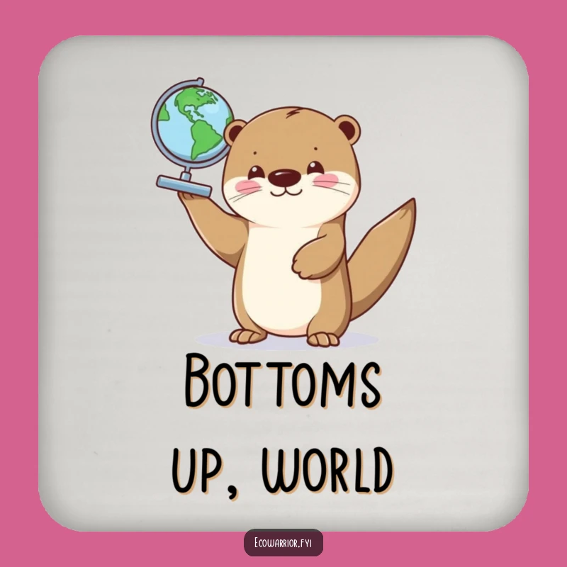 Funny Otter Globe Pride Drink Coaster: Protect Surfaces With This Hilarious Travel Decor