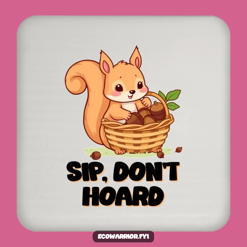 Funny Acorn Squirrel Coaster: Protect Surfaces with a Playful Collector, Hilarious Housewarming Gift