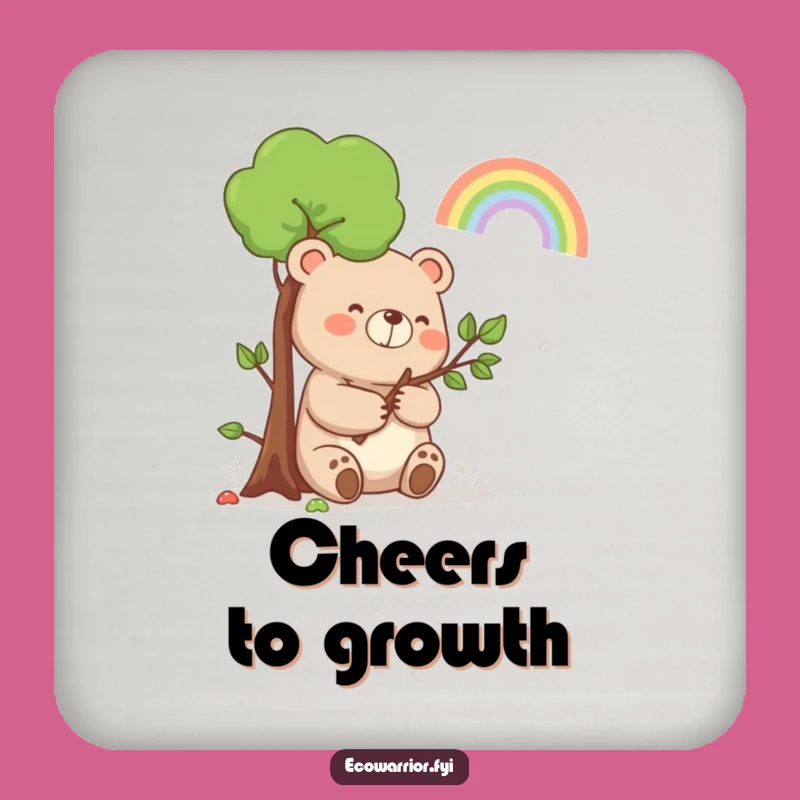 Funny Bear Rainbow Coasters: Protect Surfaces with Happy Nature Charm