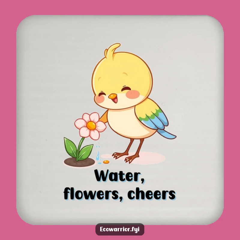 Funny Bird Watering Coaster: Joyful Gardener's Blooming Table Protector